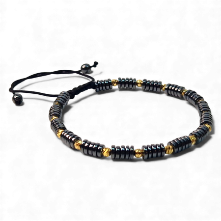 Bratara cu pietre semipretioase naturale Kerry si bilute placate cu aur [4]