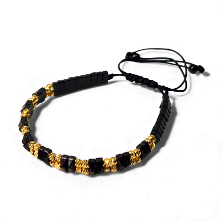 Bratara cu pietre semipretioase naturale Orion si bilute placate cu aur de 18k [4]