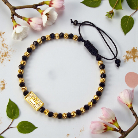 Brățară Anthony cu hematit și detaliu auriu cu zirconii [5]