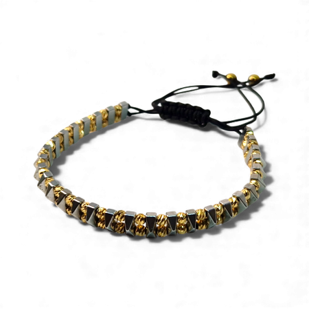 Bratara cu pietre semipretioase naturale Quinn si bilute placate cu aur de 18k [2]