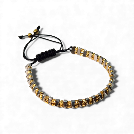 Bratara cu pietre semipretioase naturale Quinn si bilute placate cu aur de 18k [4]