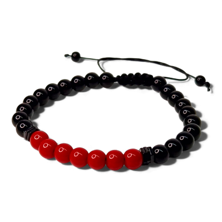 Bratari reglabile - Brățară Red Charm cu hematit și agate roșu