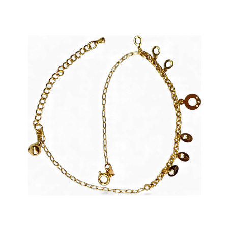 Brățară de picior placată cu aur Keira cu pandantive delicate [4]