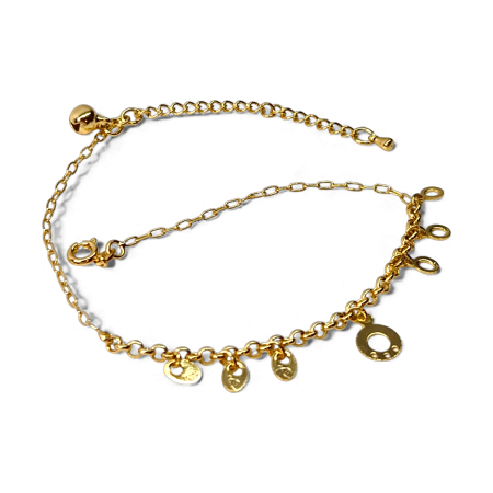 Brățară de picior placată cu aur Keira cu pandantive delicate [2]