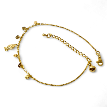 Brățară de picior Zara placată cu aur cu discuri aurii și pandantiv central [4]