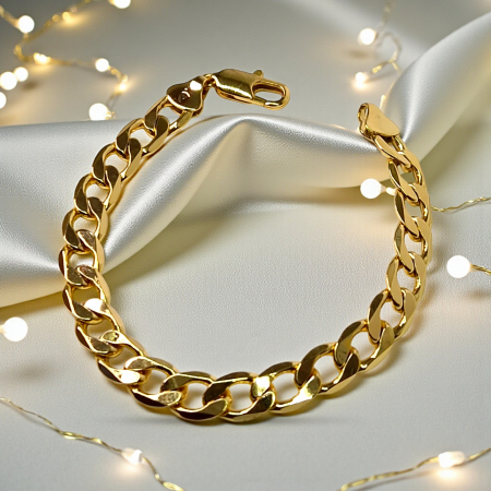 Brățară placată cu aur Alexis cu zale late și luciu intens [7]