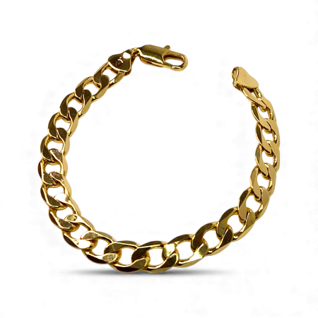 Brățară placată cu aur Alexis cu zale late și luciu intens [6]