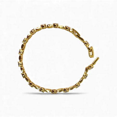 Brățară Beatrice placată cu aur cu zirconii rotunde aliniate [4]