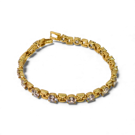 Bratari - Brățară Beatrice placată cu aur cu zirconii rotunde aliniate