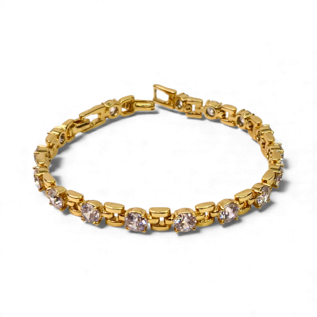 Brățară Beatrice placată cu aur cu zirconii rotunde aliniate [2]