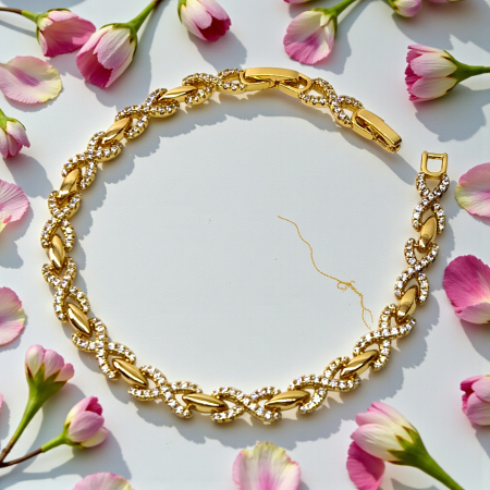 Brățară Deniz placată cu aur 18K cu model infinit pavé [3]