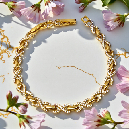 Brățară Deniz placată cu aur 18K cu model infinit pavé [1]