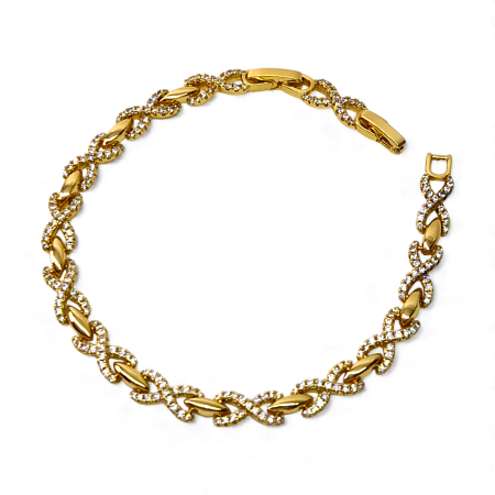 Brățară Deniz placată cu aur 18K cu model infinit pavé [2]