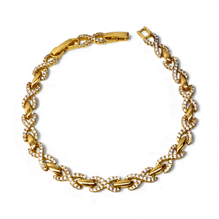 Bratari cu cristale - Brățară Deniz placată cu aur 18K cu model infinit pavé