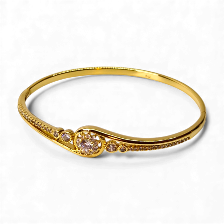 Brățară Emily placată cu aur cu centru pavé și zirconii clare [6]