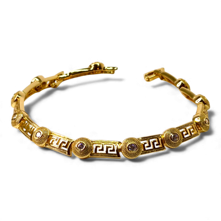 Bratari cu cristale - Bratar model Versace placata cu aur de 18k si incrustata cu cristale din zirconiu albe