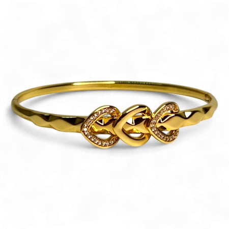 Bratari - Brățară placată cu aur Isabela cu inimioare și zirconii