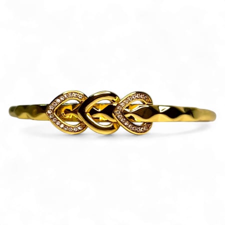 Brățară placată cu aur Isabela cu inimioare și zirconii [5]