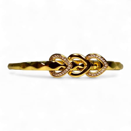 Brățară placată cu aur Isabela cu inimioare și zirconii [3]