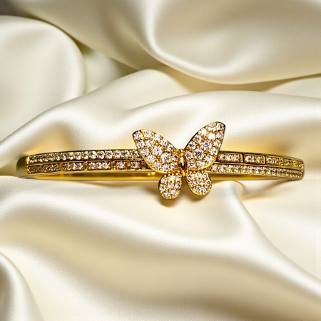 Brățară placată cu aur Kaiya cu fluture și zirconii [1]