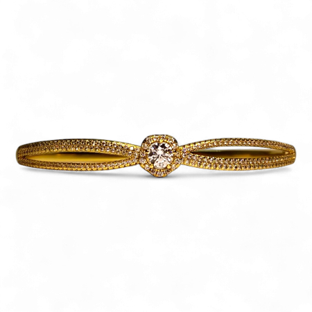 Brățară placată cu aur Ramya cu zirconiu central și detalii delicate [6]