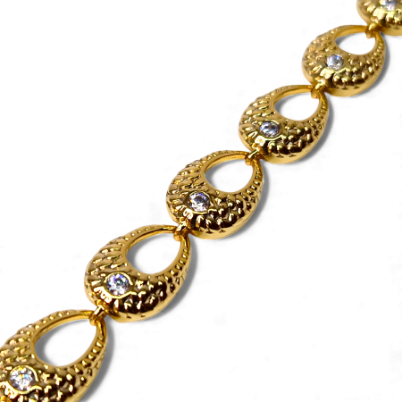 Bratara Simona placata cu aur de 18k si incrustata cu cristale albe din zirconiu [2]