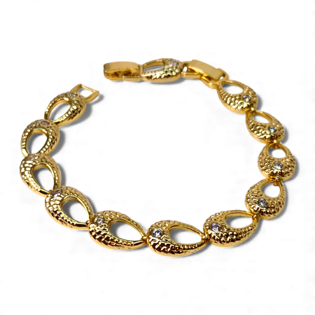 Bratara Simona placata cu aur de 18k si incrustata cu cristale albe din zirconiu [4]