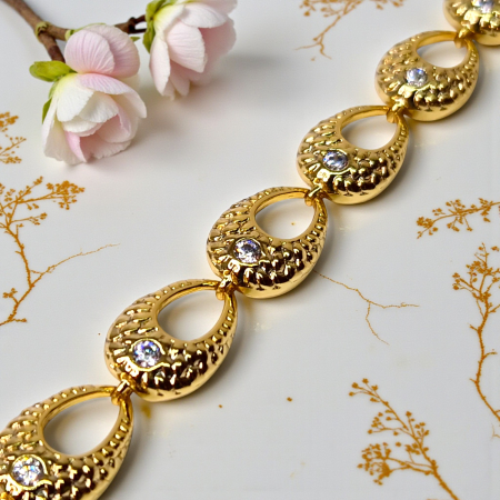 Bratara Simona placata cu aur de 18k si incrustata cu cristale albe din zirconiu [3]