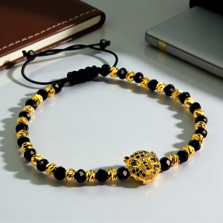 Brățară Parker cu hematit și panteră aurie [5]