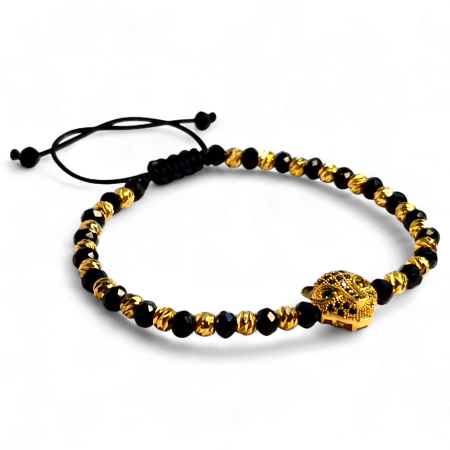 Brățară Parker cu hematit și panteră aurie [2]