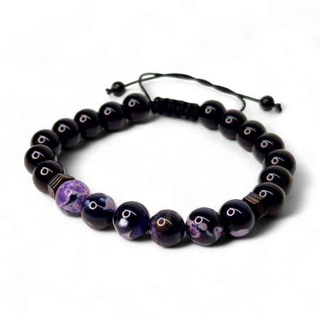 Brățară Nevada cu hematit și agate mov [4]