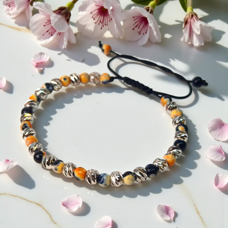 Brățară Sefora din Jasp galben și Hematit cu elemente placate cu argint [1]