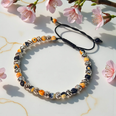 Brățară Sefora din Jasp galben și Hematit cu elemente placate cu argint [3]