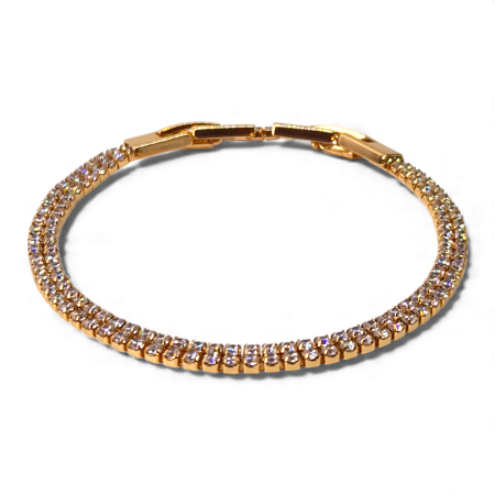 Brățară Sophia tennis dublă placată cu aur 18K cu zirconii clare [2]