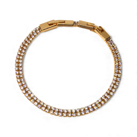 Brățară Sophia tennis dublă placată cu aur 18K cu zirconii clare [6]