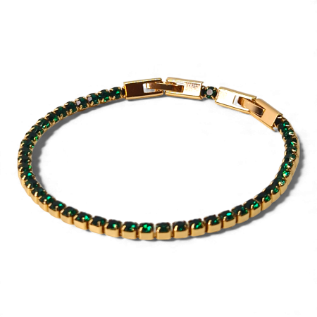 Brățară Olivia placată cu aur 18K cu zirconii verde-smarald [2]