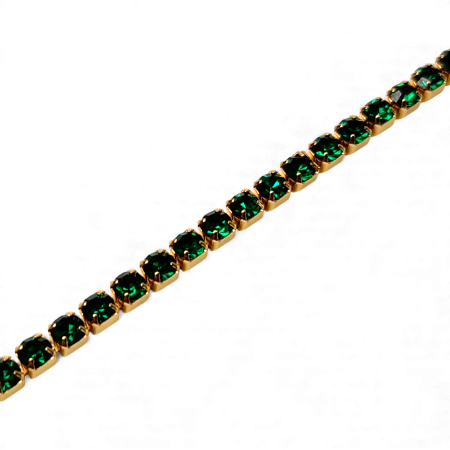 Brățară Olivia placată cu aur 18K cu zirconii verde-smarald [6]