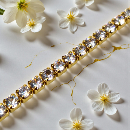 Brățară Sophia placată cu aur 18K cu zirconii clare [3]