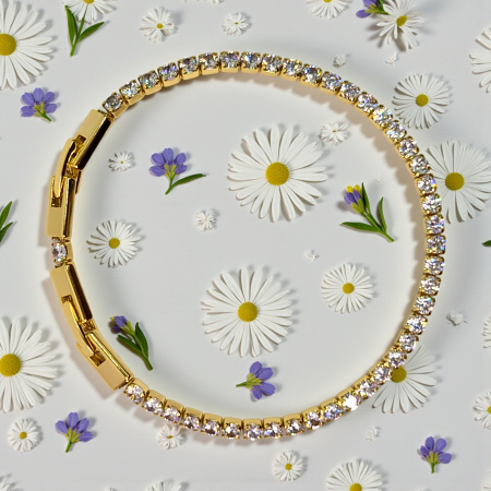 Brățară Sophia placată cu aur 18K cu zirconii clare [7]