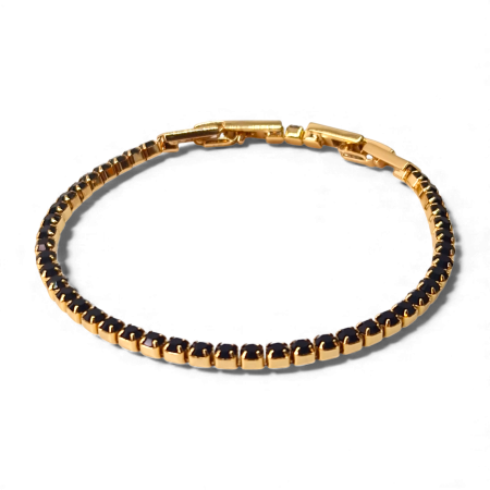 Brățară Sydney placată cu aur 18K cu zirconii negre [6]