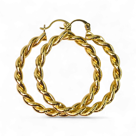 Cercei cu tortita - Cercei placați cu aur Casiana – eleganță clasică