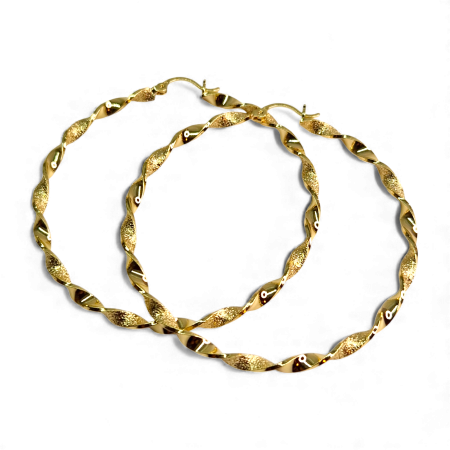 Cercei - Cercei Dalia placati cu aur 18K cu design răsucit texturat