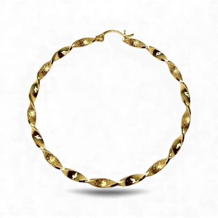 Cercei Dalia placati cu aur 18K cu design răsucit texturat [6]