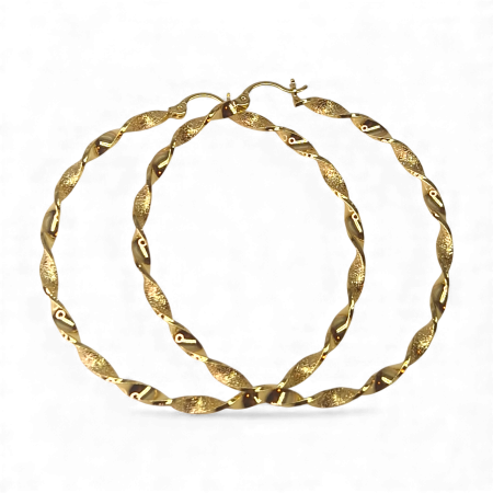 Cercei Dalia placati cu aur 18K cu design răsucit texturat [2]