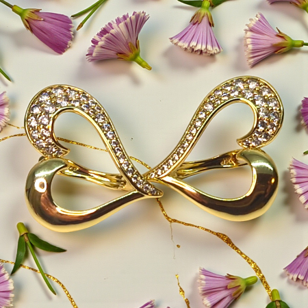 Cercei Rachael placati cu aur 18K cu design sculptural și zirconii [1]