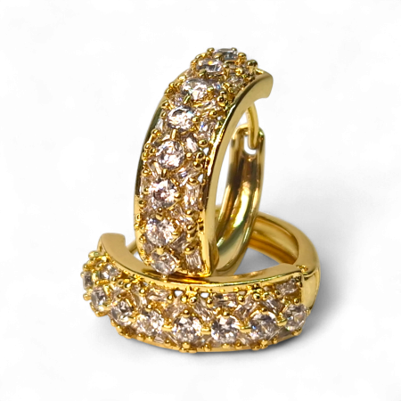 Cercei Tiffany placați cu aur cu două rânduri de zirconii [4]