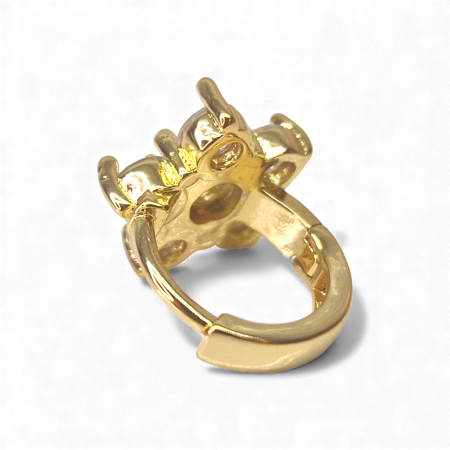 Cercei Adria placați cu aur cu floare din zirconii rotunde [6]