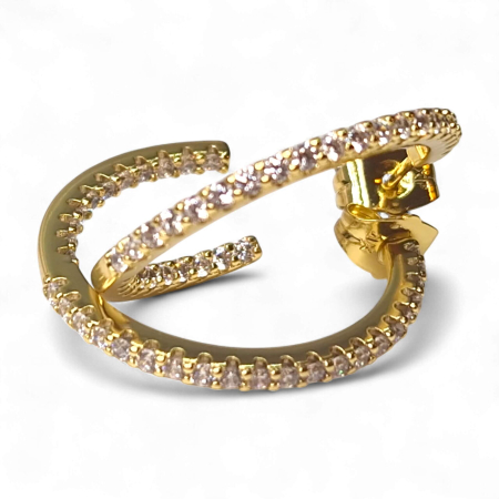 Cercei Alana placați cu aur cu formă ovală decorată cu zirconii [2]