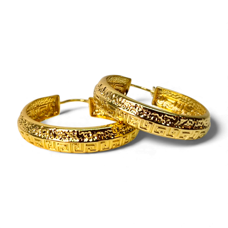 Cercei rotunzi placati cu aur de 18k [6]