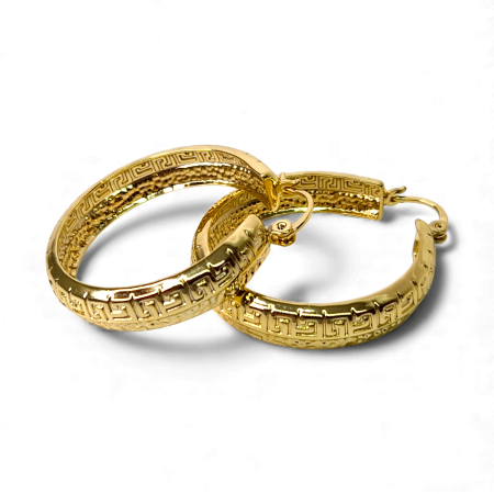 Cercei rotunzi placati cu aur de 18k [2]